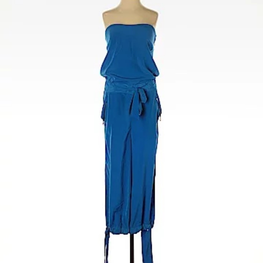 Stella&Jamie strapless jumpsuit blue Small